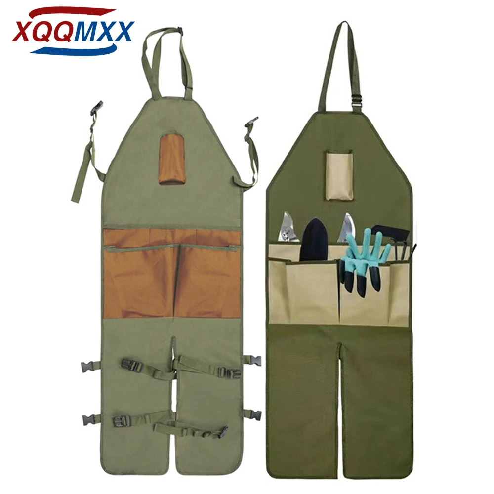 1Pcs Gardening Aprons Work Apron with Multiple Pockets, Oxford Cloth Tool Apron Adjustable Apron for Home Garden Men & Women