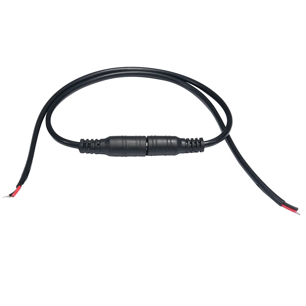 5.5mm X 2.1mm Black DC Plug Jack Connector Cable Pigtail 12V Male Female 5.5*2.1 DC Adapter for 5050 3528 LED Strip Light