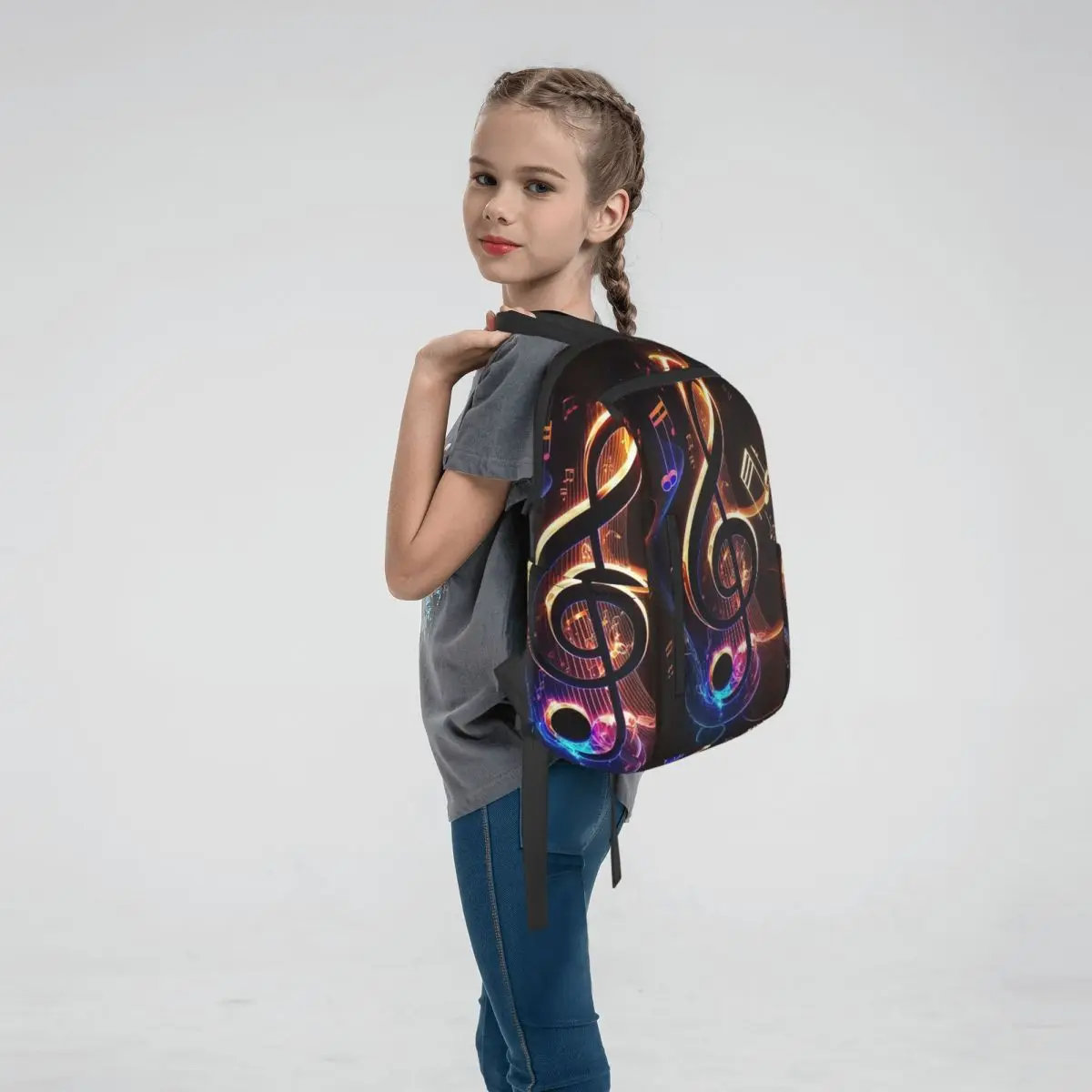 Music Themed Musical Notes Backpack Daypack Boys Girls BookBag School Bag Shoulder Bags for Men Women