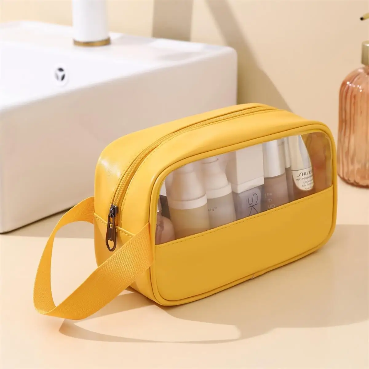 Transparent PVC Toiletry Bag Waterproof Makeup Travel Organizer for Women Shower Pouch Cosmetic Storage Case Portable Bathroom