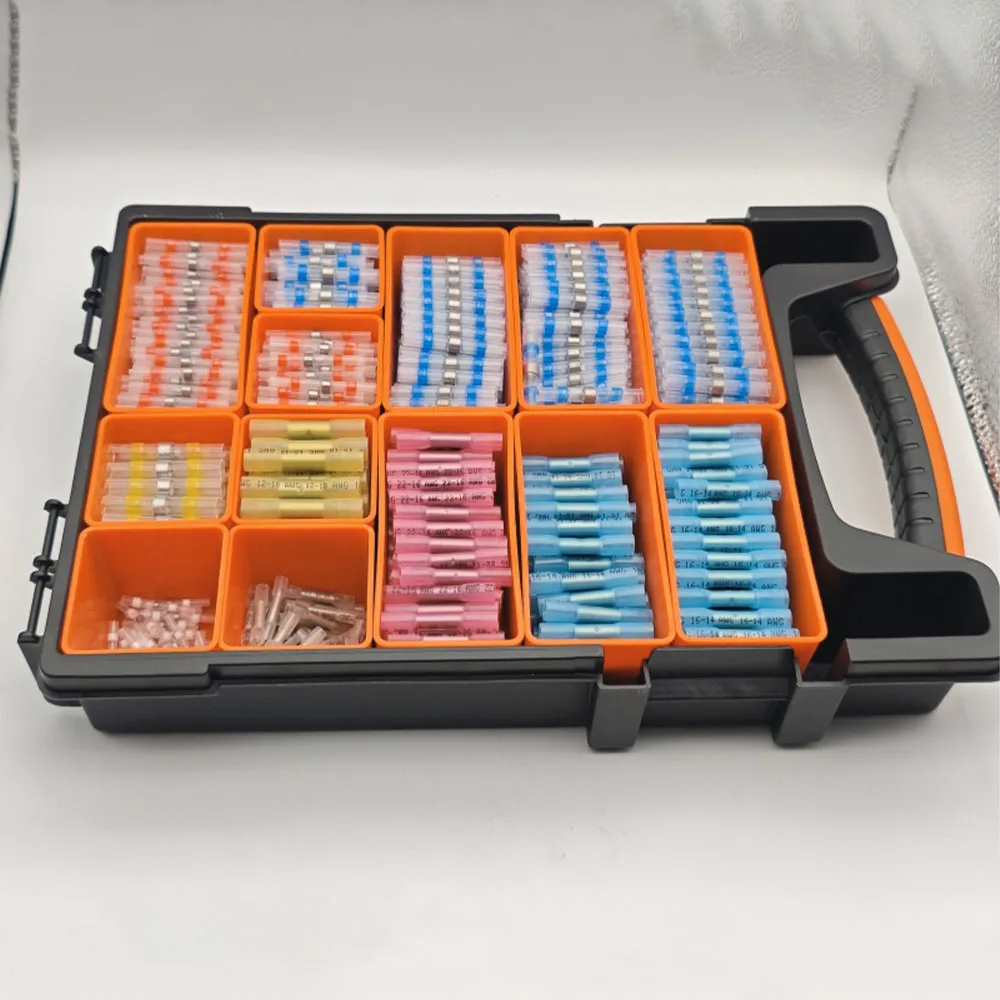 1100Pcs Solder Seal Wire Connectors Heat Shrink Wire Connectors Waterproof Insulated Electrical Terminals Kit Automotive Marine