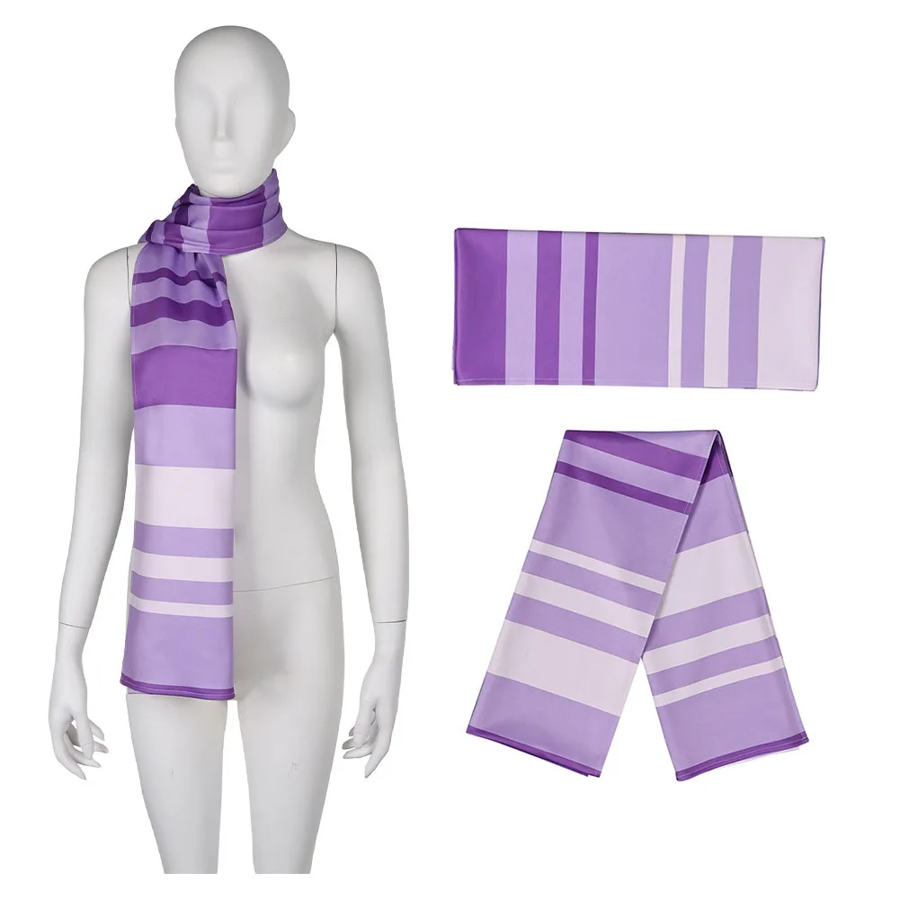 Movie Asha Cosplay Costume Fantasy Purple Stripe Scarf For Adult Women Girls Princess Roleplay Halloween Carnival Disguise Props