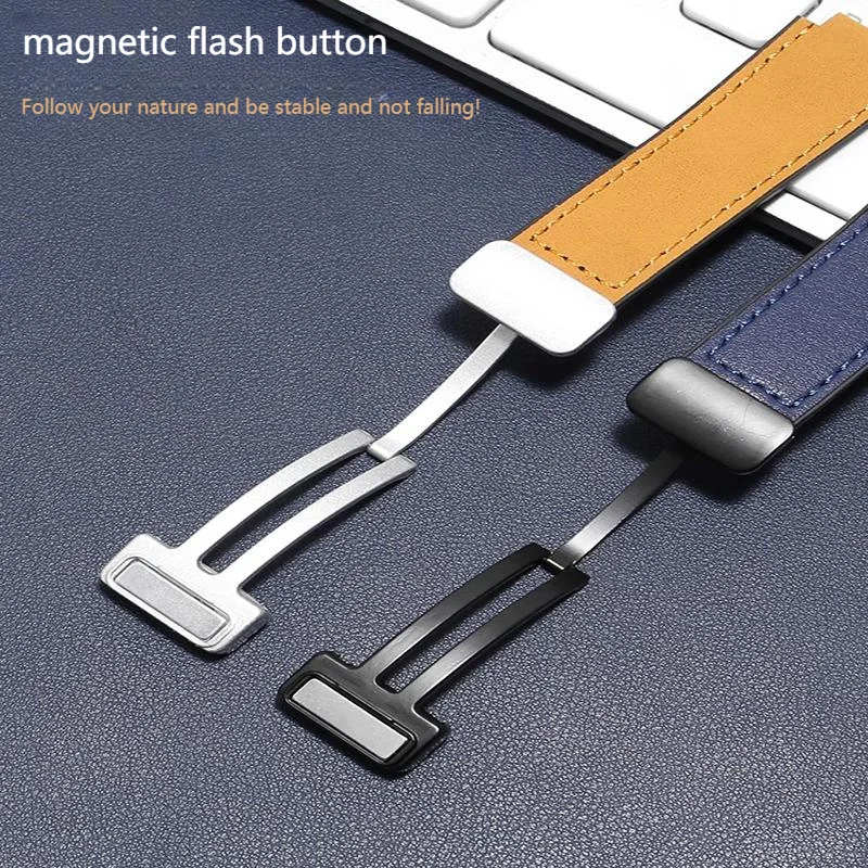 خمر جلد البقر حزام الساعات ل كاسيو مربع صغير A159W-N1 A158WA A168 F-91 SGW400 AQ-150W المغناطيسي الرجال حزام ساعة جلد 18 مللي متر