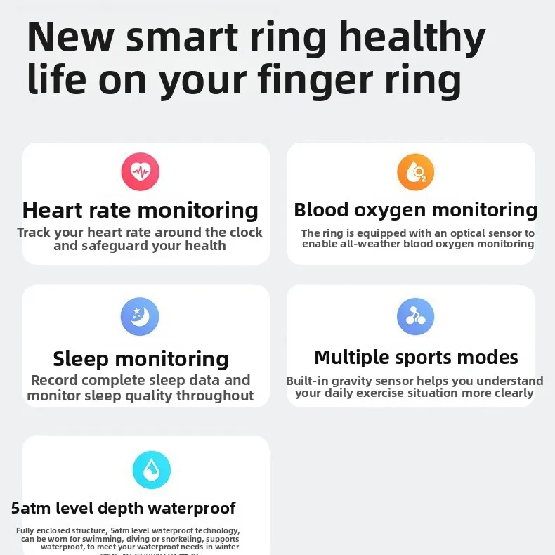 Multi-purpose Stainless Steel Smart Ring, Health Tracker & Bluetooth Remote for TikTok Page Scroll and Selfie Capture Tool