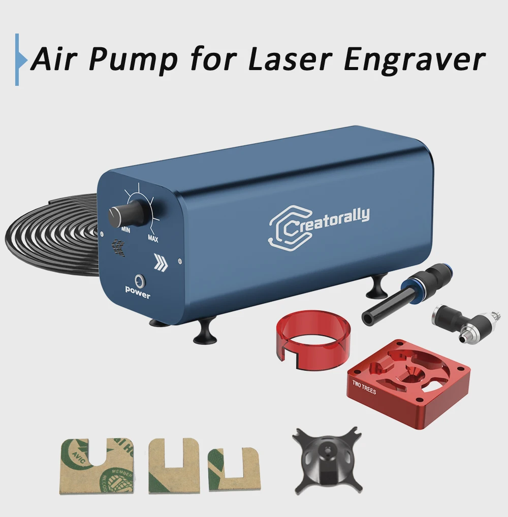 Creatorally Air Assist Kit for Laser 1-18L/Min Airflow Remove Smoke and Dust for Laser Engraver Cutter Machine Low Noise