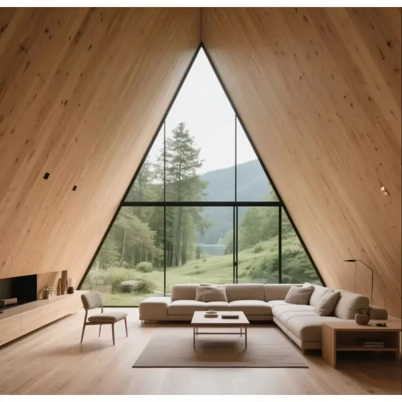 Modular Triangle A Frame House Modern Tiny Cabin Portable Wooden Villa Prefab Outdoor Living House