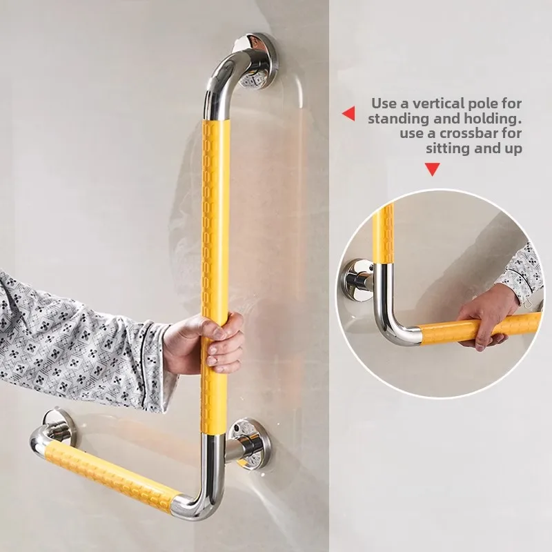 Stainless Steel Bathroom Handrail, Barrier-free Safety Railings Corner Shower Grab,Toilet Bath Safety Non-slip Anti Fall Handle