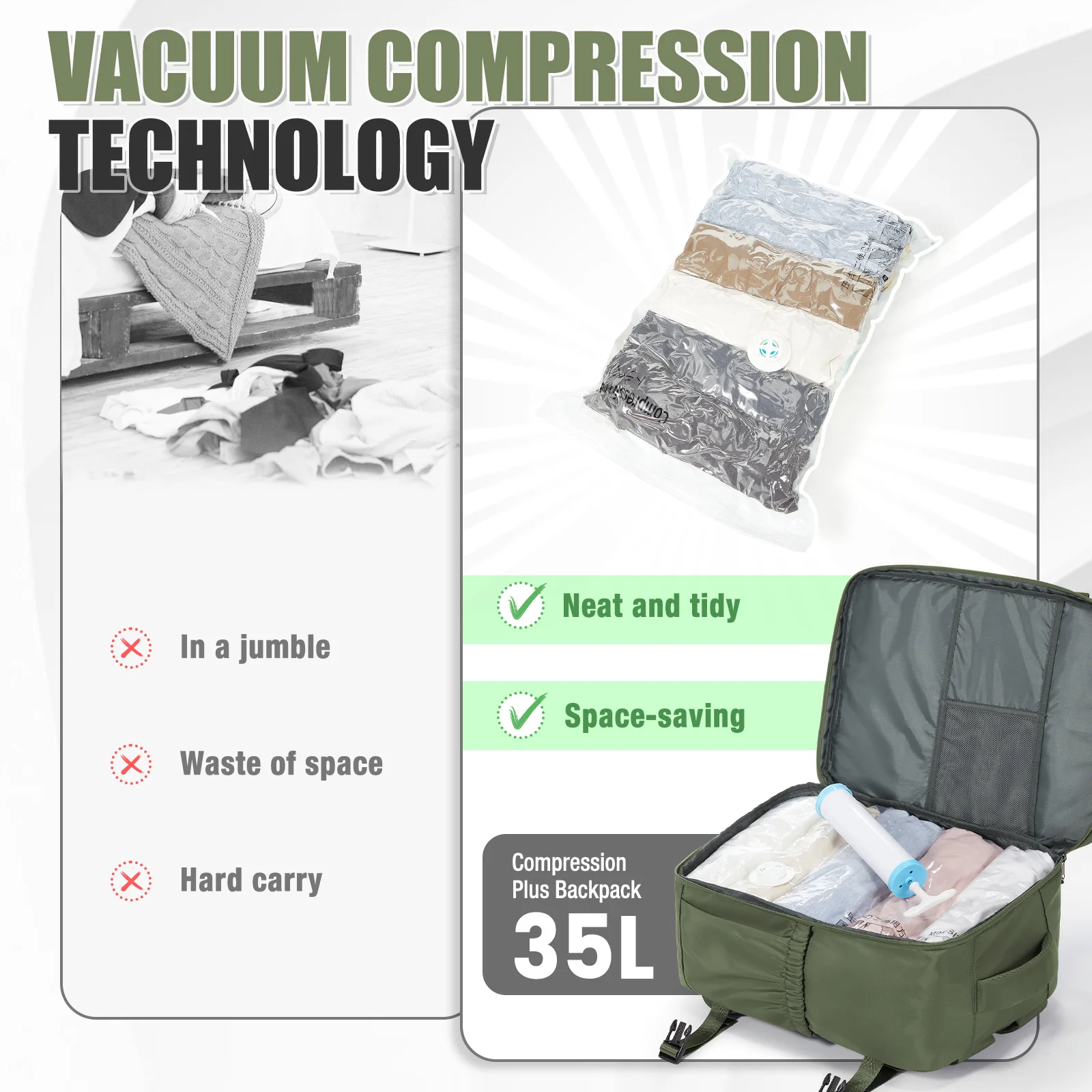 حقيبة ظهر Ryanair مقاس 40 × 30 × 20 حقيبة سفر على شكل طائرة للرجال والنساء، حقيبة ظهر للكمبيوتر المحمول مقاس 15.6 بوصة حقيبة مفرغة للسفر مع مضخة #3