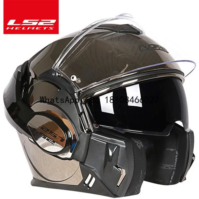 

Motorcycle Helmet Flip up Full Face double lens Original Racing Man Woman capacete ls2 with free anti-fog system