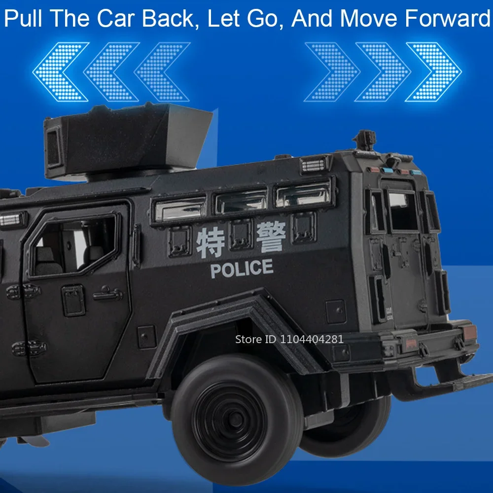 1:32 Säbelzahn Legierung Gepanzertes Auto Modell Spielzeug Diecast Metall Auto Sound Licht Zurückziehen Tür Geöffnet Explosionsgeschützte Fahrzeug Junge Geschenk