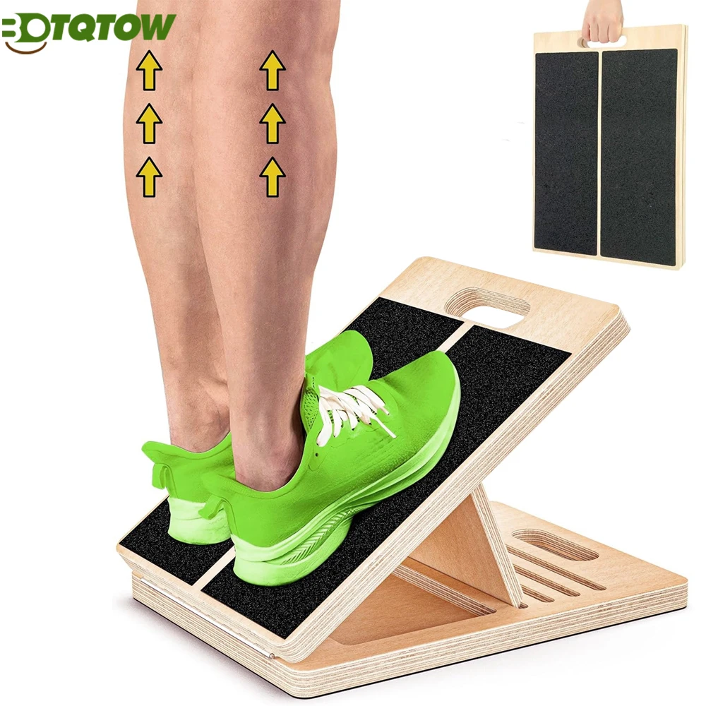 Portable Adjustable Wooden Slant Board for Calf Stretching, Physical Therapy, Squats – Calf Stretcher for Ankle,Heel,Leg Support