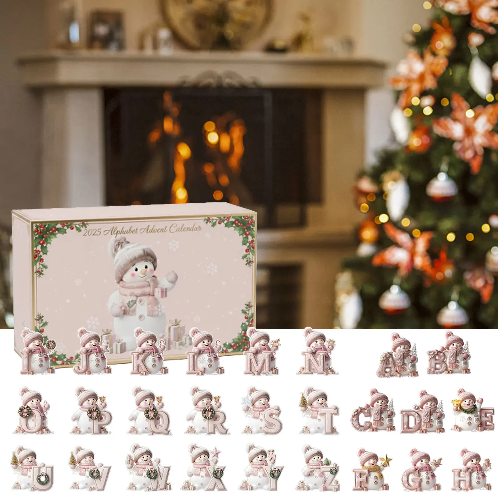 Chauffage de bureau avec minuterie, compte à rebours de noël, pendentif lettre bonhomme de neige, ornement plat en acrylique plus minuterie visuelle