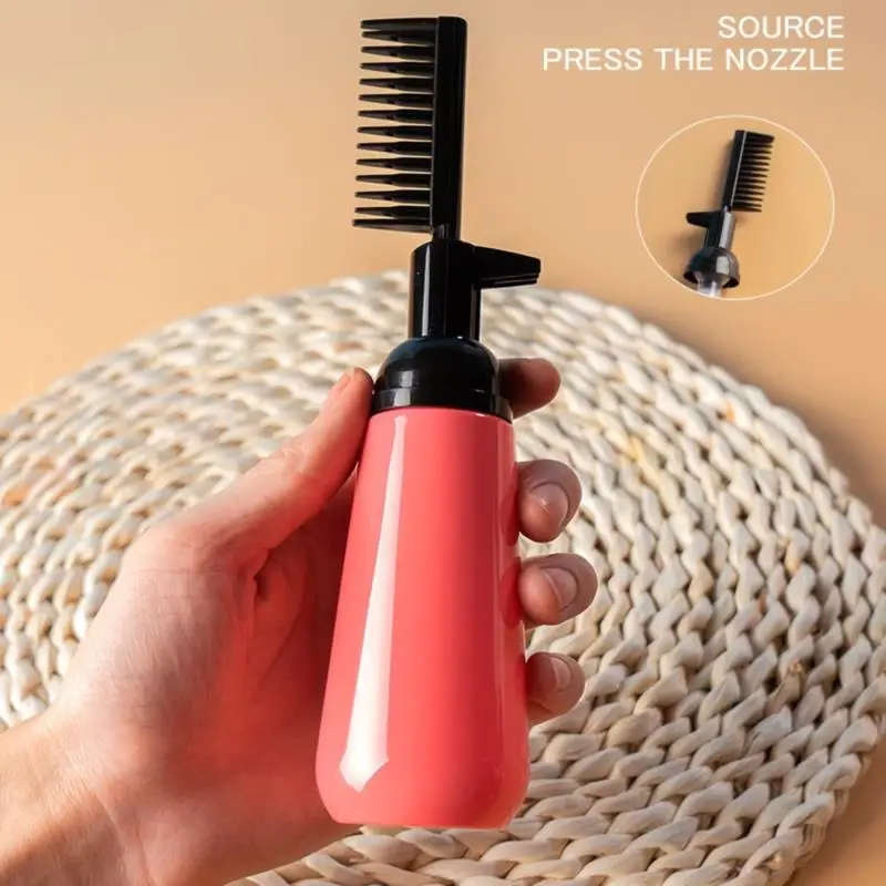 @*Hair Colouring Comb Empty Hair Dye Bottle with Applicator Brush Dispensing Salon