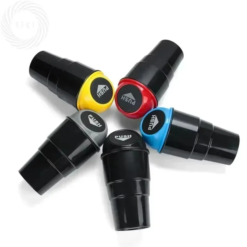 1 Uds. Estilo de coche amarillo rojo azul negro gris para basura de coche lata de basura automática estuche protector contenedor caja Pkx