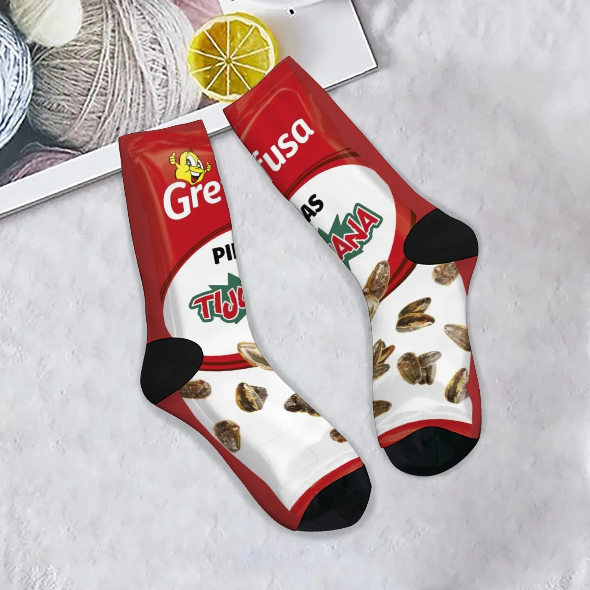 مضحك الجدة Grefus Pipas وجبة خفيفة طاقم الجوارب Tijuana وجبة خفيفة التفاصيل مع نغمات التعبئة والتغليف للجنسين الجوارب للارتداء اليومي ومحبي الغذاء