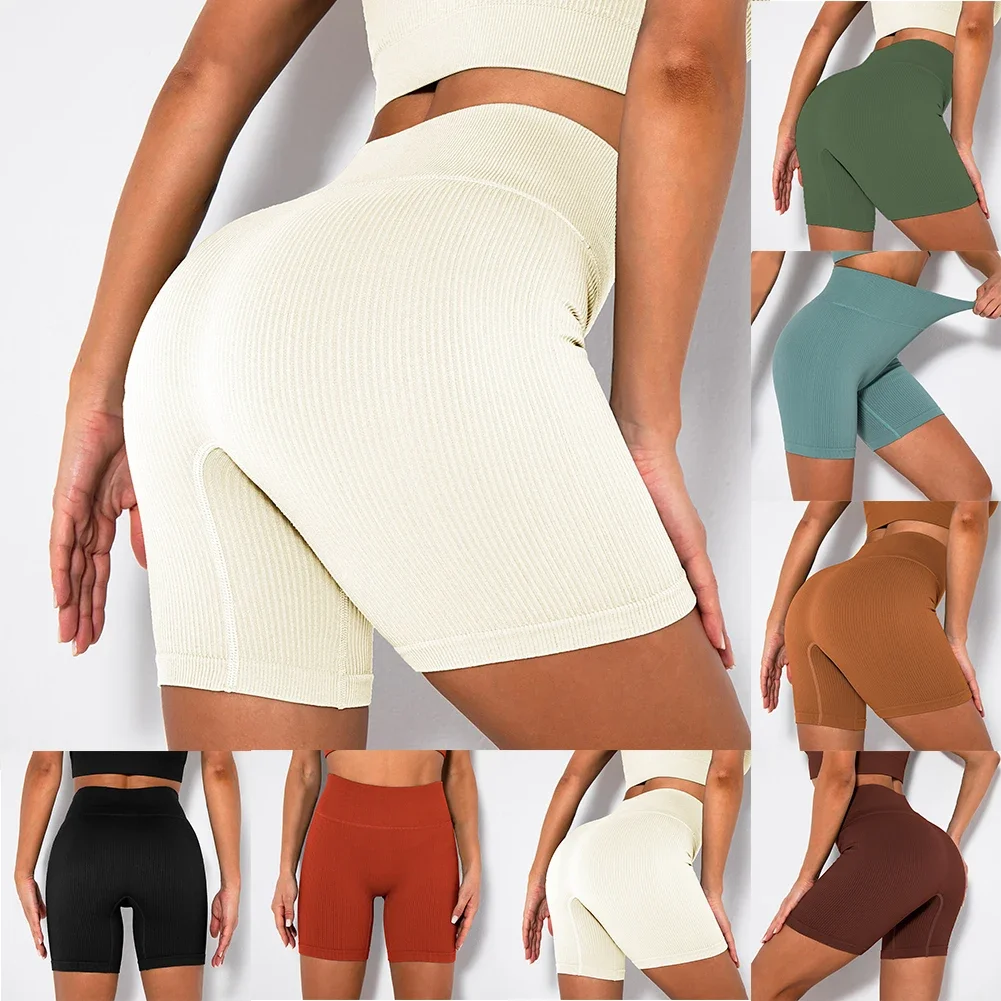 Comfy Fashion Stylish Women's Shorts Short All Season Female Medium Elasticity Thread Yoga Legging Yoga Shorts