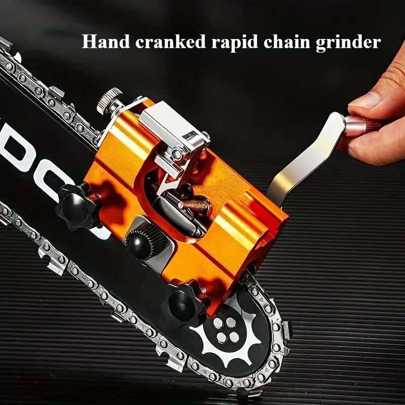 Portable Hand Crank Chain Saw Sharpener Quick Sharpening Tool Kit Fit All Types of Electric Chainsaw Chain Grinder