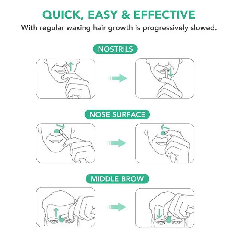 Painless Nose Hair Removal Wax Kit Home Beauty Nose Ear Depilator Waxing Tools Nose Ear Lips Hair Cleaning Wax Beads Set Safety - Image 4