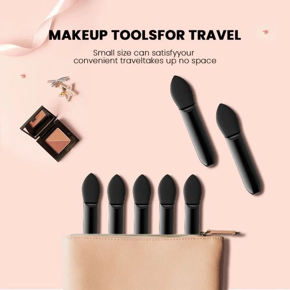 Small portable black brush set and brush set Powder Puff set for everyday makeup eyeshadow modification