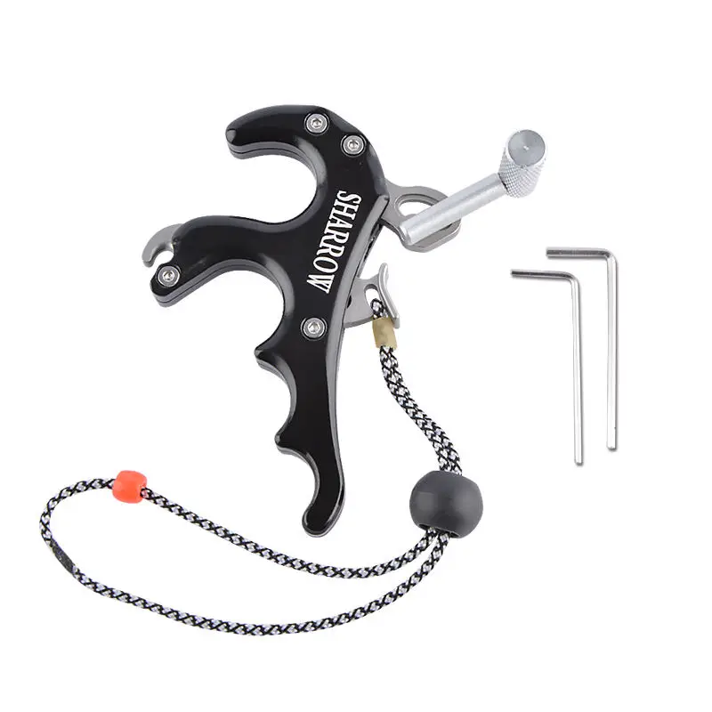 

Archery release aid 4 finger grip caliper Aluminum alloy compound bow archery thumb release aid fit right and left hand