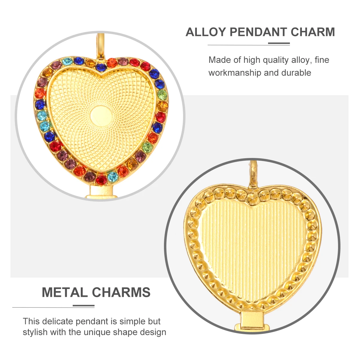 

10 Pcs Peach Heart Key Pendant Charms for Jewelry Making Aesthetic Necklace Golden