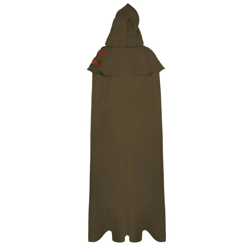 

Men Women Cloak Hooded Medieval Monk Elf Costume Solid Windproof Trench Coat Gothic Wicca Wizard Cape Halloween Death Mantlesx;2