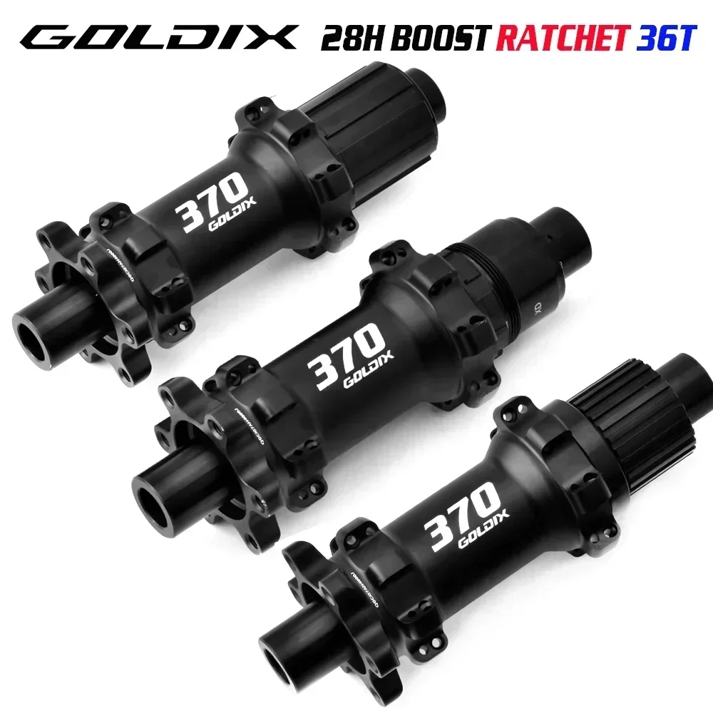 GOLDIX M370 6-bolt disc brake 28 hole straight pull ratchet 36T BOOST mountain bike hub, suitable for SHIMANO, SRAM, and SWISS