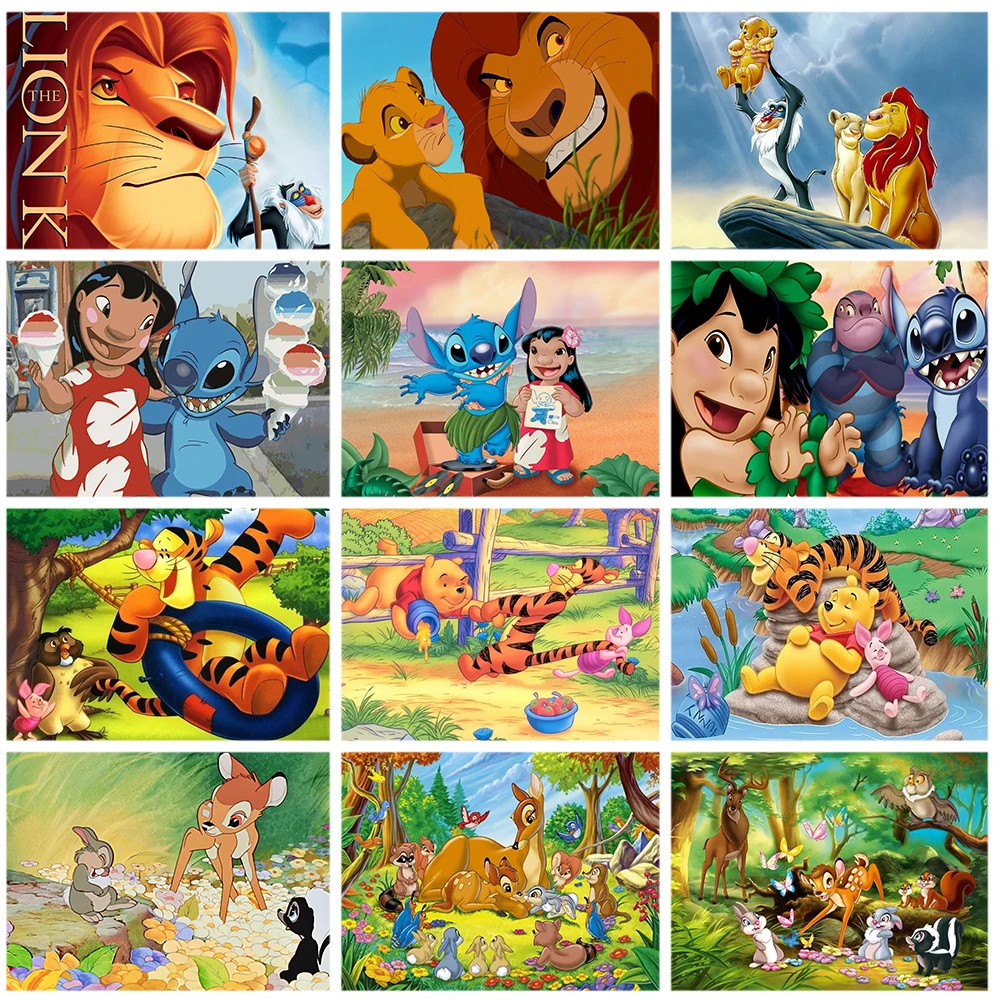 Disney Cartoon The Lion King Bambi Oil Painting By Numbers DIY Paint By Numbers On Canvas Home Decor Frameless Digital Painting