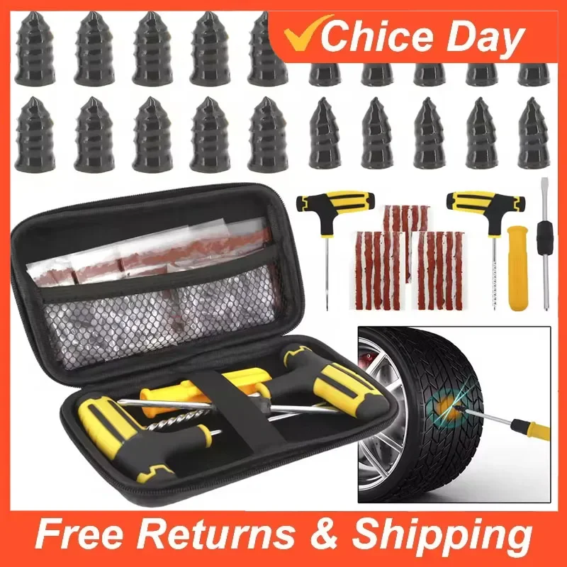 Car Tire Repair Tool Kit EVA Storage Case Car Motorcycle Vacuum Tyre Repair Nail Rubber Tubeless Tire Repair Tool Set Amagi