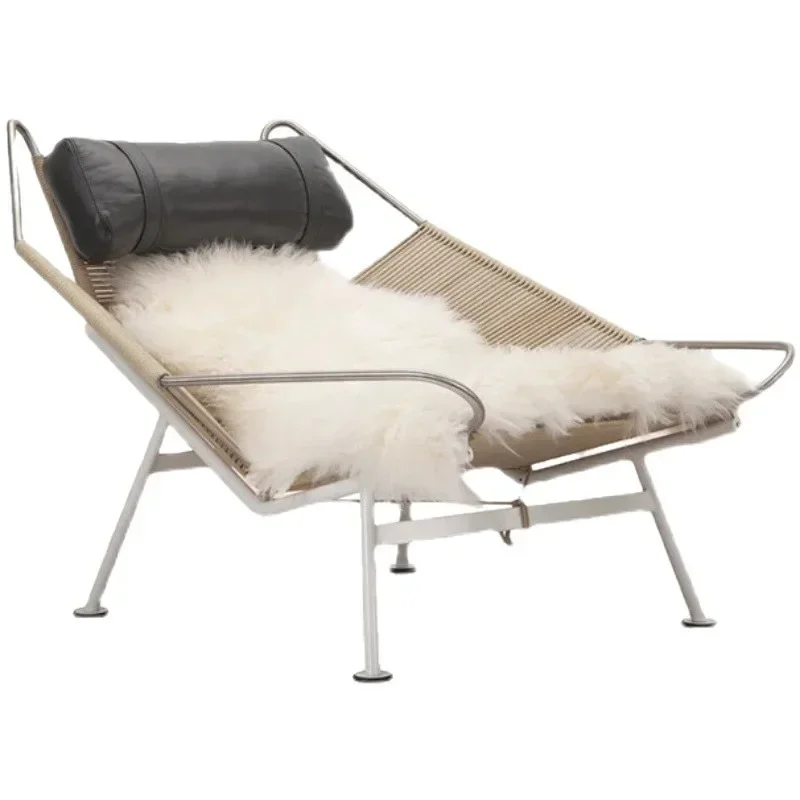 Single sailing boat leisure chair, medieval furniture flag rope chair