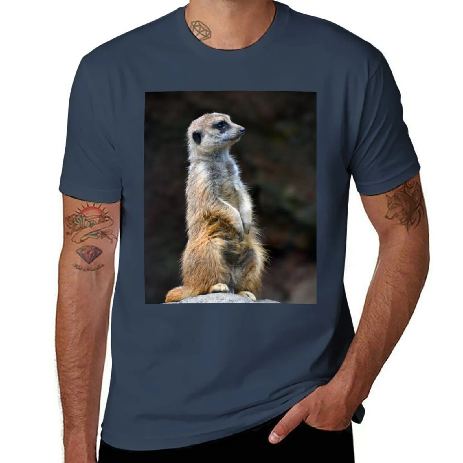 Футболка Meerkat, повседневная рубашка с коротким рукавом простого дизайна