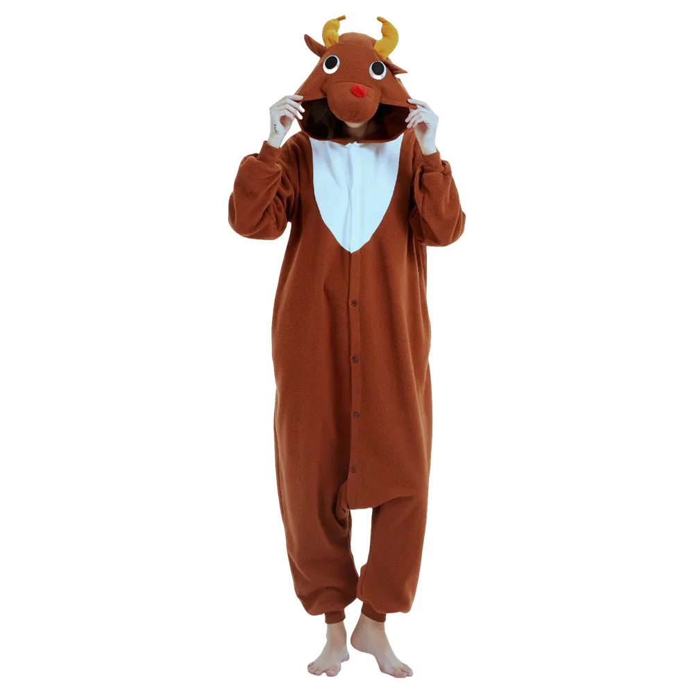 Christmas Costumes Reindeer Deer Onesie Jumpsuit Kigurumi For Adult