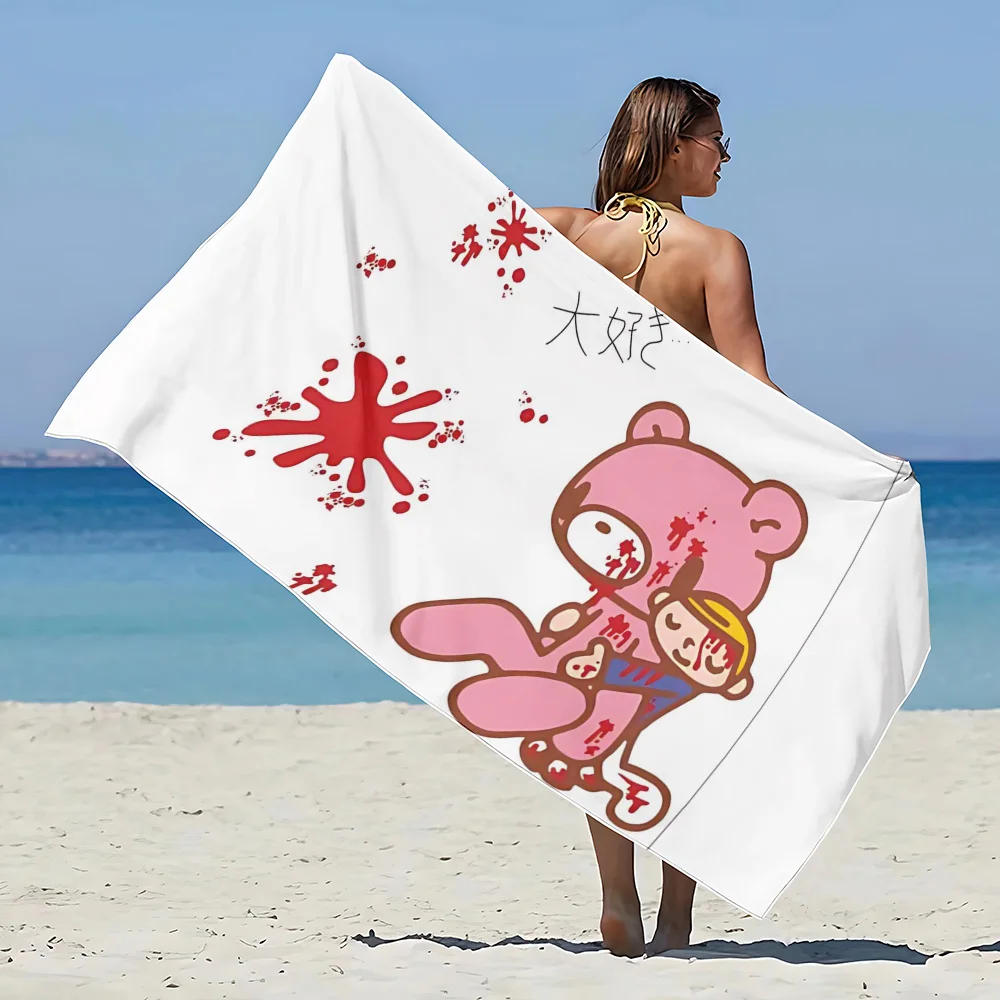 G-Gloomy Bear Beach Towel Microfiber Sand Free Quick Dry Soft Sandproof Pool Towels Gift for Women Travel Gym Shower Camping