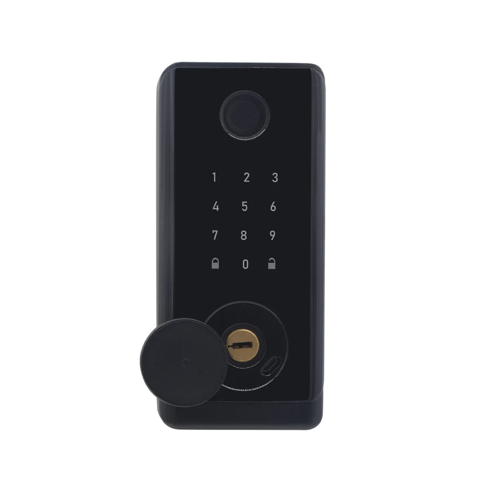 Emergency Key Unlock Fingerprint Password Digital Biometric TT-lock APP  Remote Smart Door Lock For Home