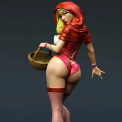 Little Red Riding Hood Girl Resin Figure 1/24 Scale 75mm Assembly Model Kit Unassembled Dioramas Unpainted Statuettes Toys