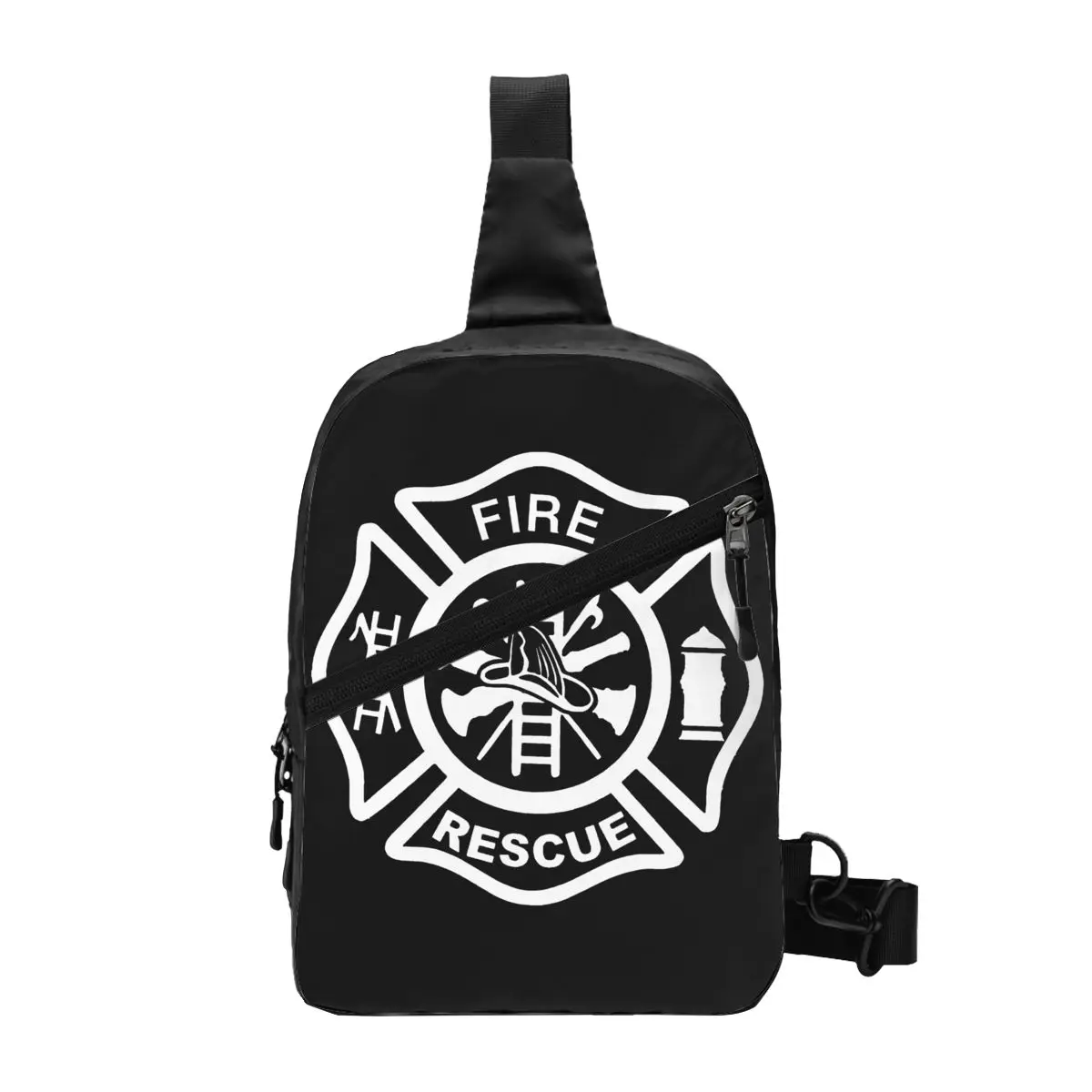 Fire Rescue Firefighter Sling Chest Bag Custom Shoulder Crossbody Backpack for Men Travel Hiking Daypack