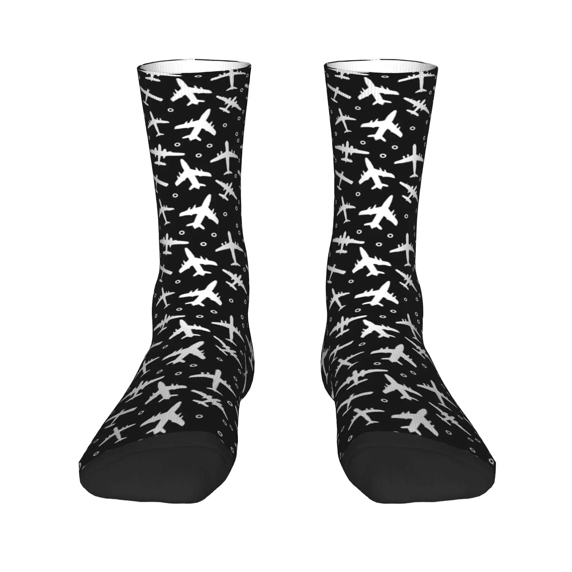 

Pilot Flight Routes Air Traffic Controllers Mens Crew Socks Unisex Fun 3D Printed Dress Socks