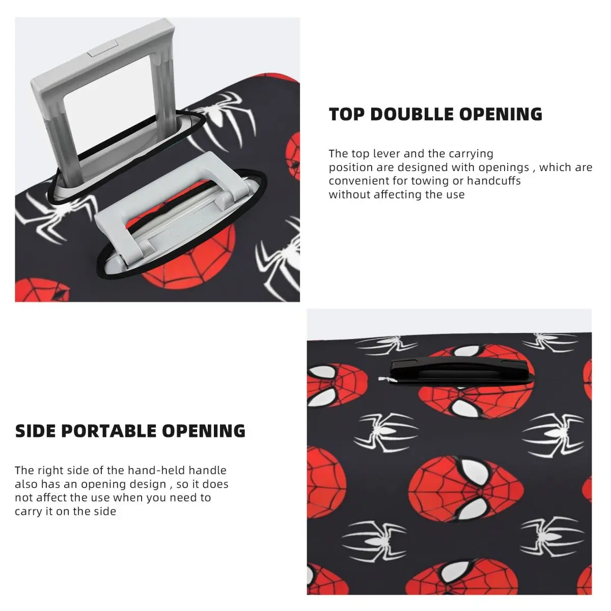 Juste de valise Marvel Spider Man, protection de voyage de croisière, accessoires de bagages utiles pour les vacances