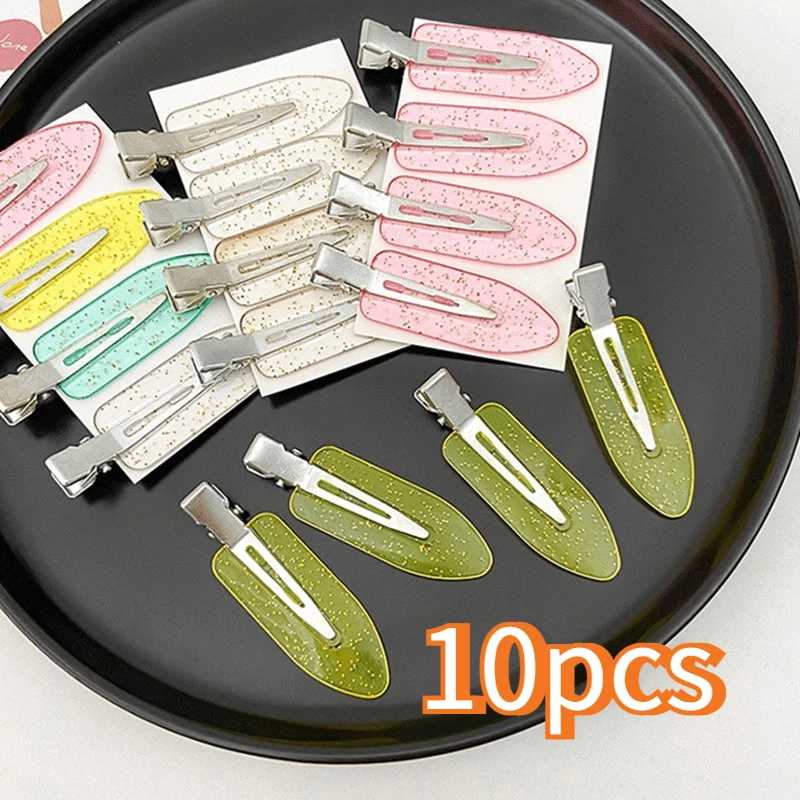 10pcs No Bend Seamless Hair Clips Side Bangs Fix Fringe Barrette Makeup Washing Face Accessories Women Girls Styling Hair Pins
