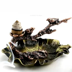 New Incense Burner Aroma Burner Creative Lotus Bunrer Cones Backflow Incense Holder Plum Branch Home Decor Decoration Home