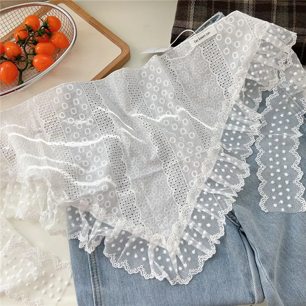 Embroidered Flower Lace Flower Hair Scarf Chic Bohemian Lace Mini Skirt Casual Y2K Streetwear Hollow Out Skirt Jeans Decoration - view 5