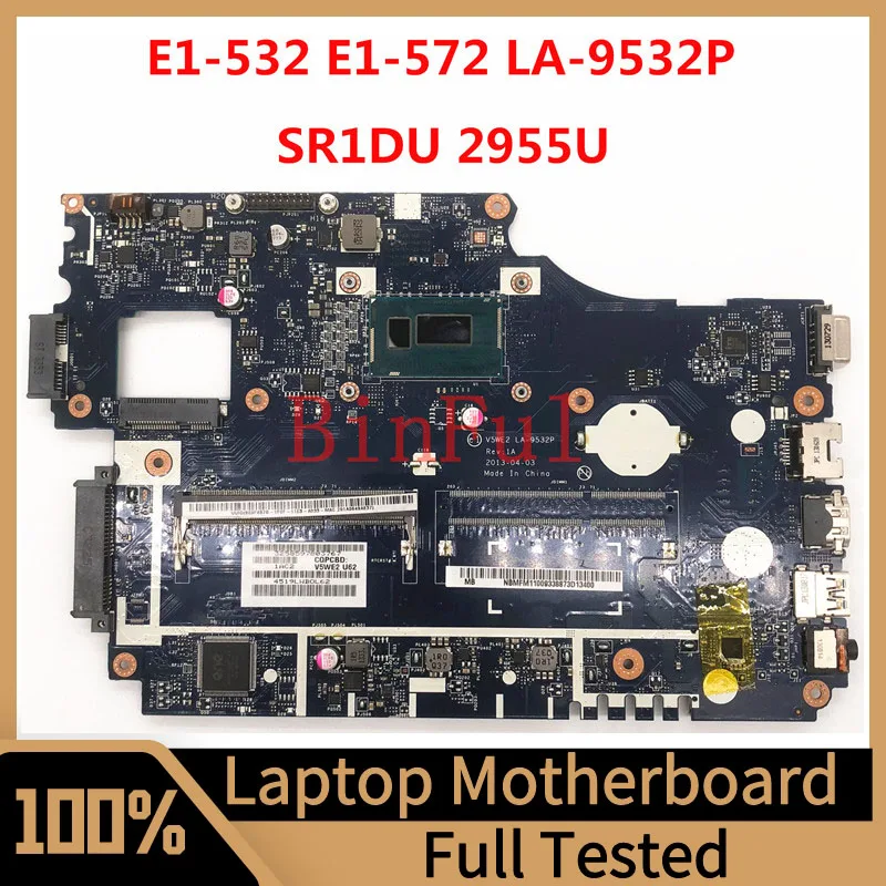 

High Quality For Aspire E1-532 E1-572 E1-572G Laptop Motherboard V5WE2 LA-9532P With SR1DU 2955U CPU 100% Full Tested Working OK