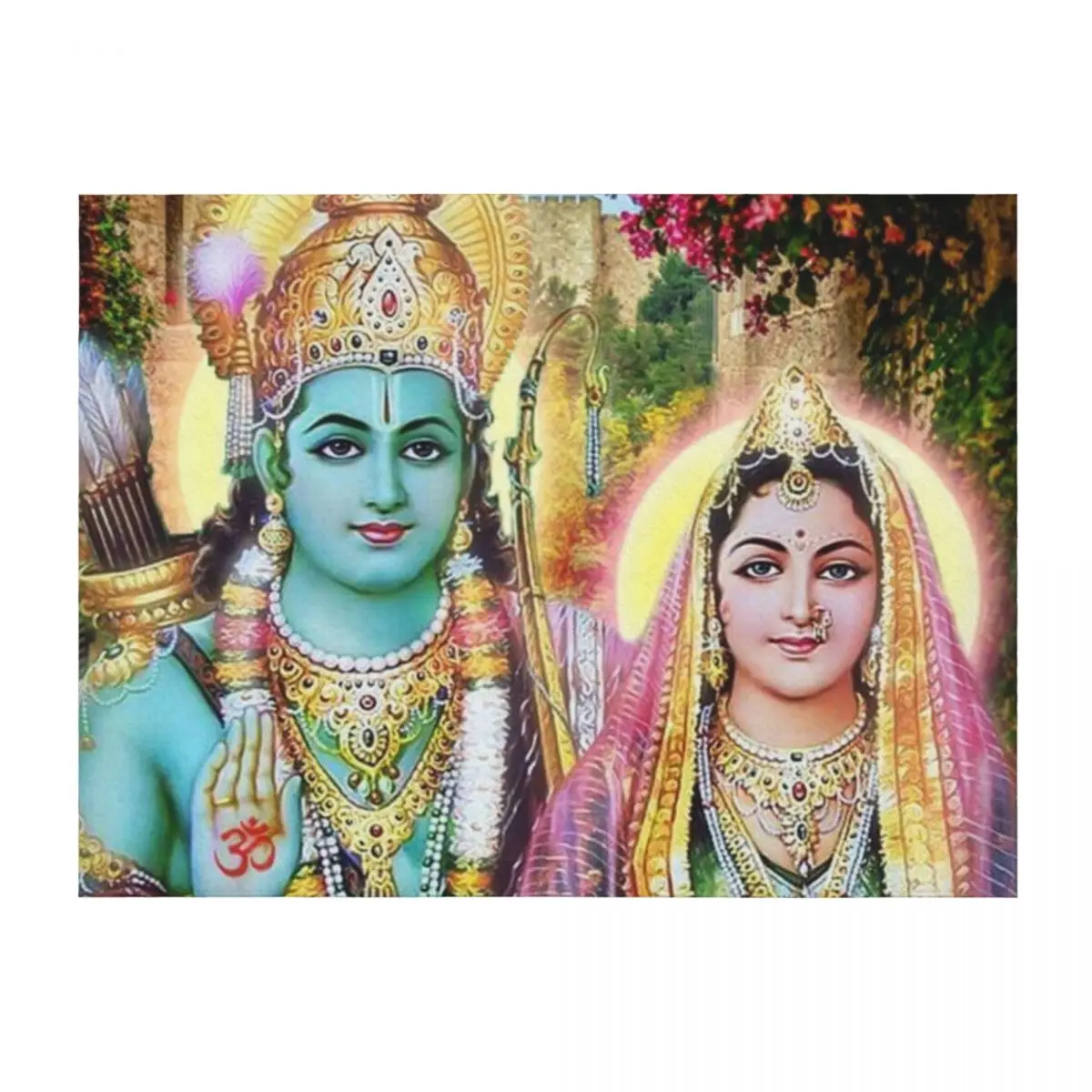 

Sri Sri Sita Rama Throw Blanket Decorative Sofa Thin bed plaid Blankets