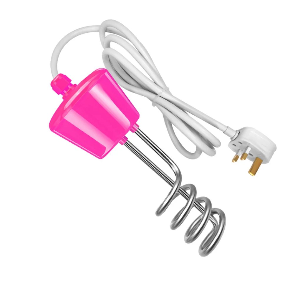Varilla calefactora de 3000W para bañera, calentador de agua inflable para acuario con termómetro Led, enchufe británico, accesorios rosados para piscina