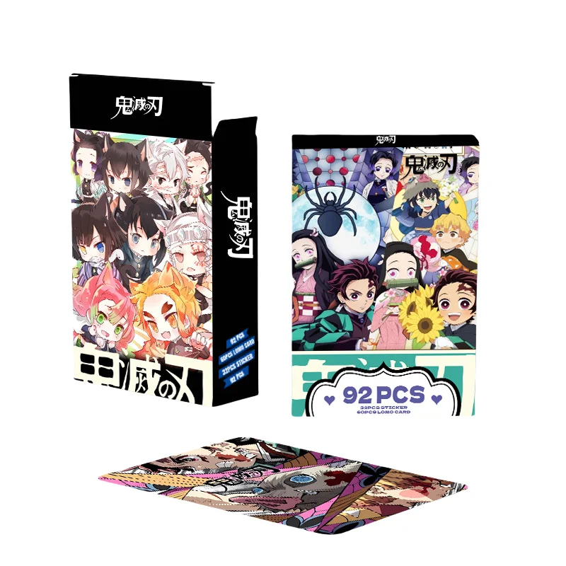 92 PCS Demon Slayer Kimetsu No Yaiba Lomo Card Anime Character Double-sided Hd Color Printing Picture Gift Collection Toy