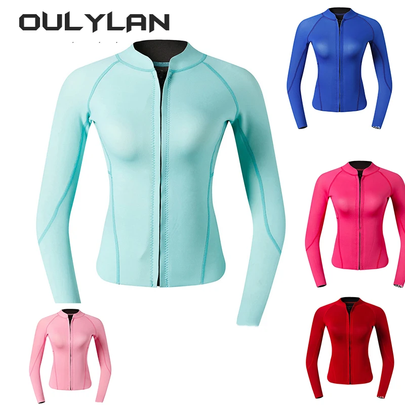 

Oulylan 2mm Womens Neoprene Wetsuit Top Jackets Perfect for Snorkeling Scuba Diving Surfing Swimming Diving Jackets