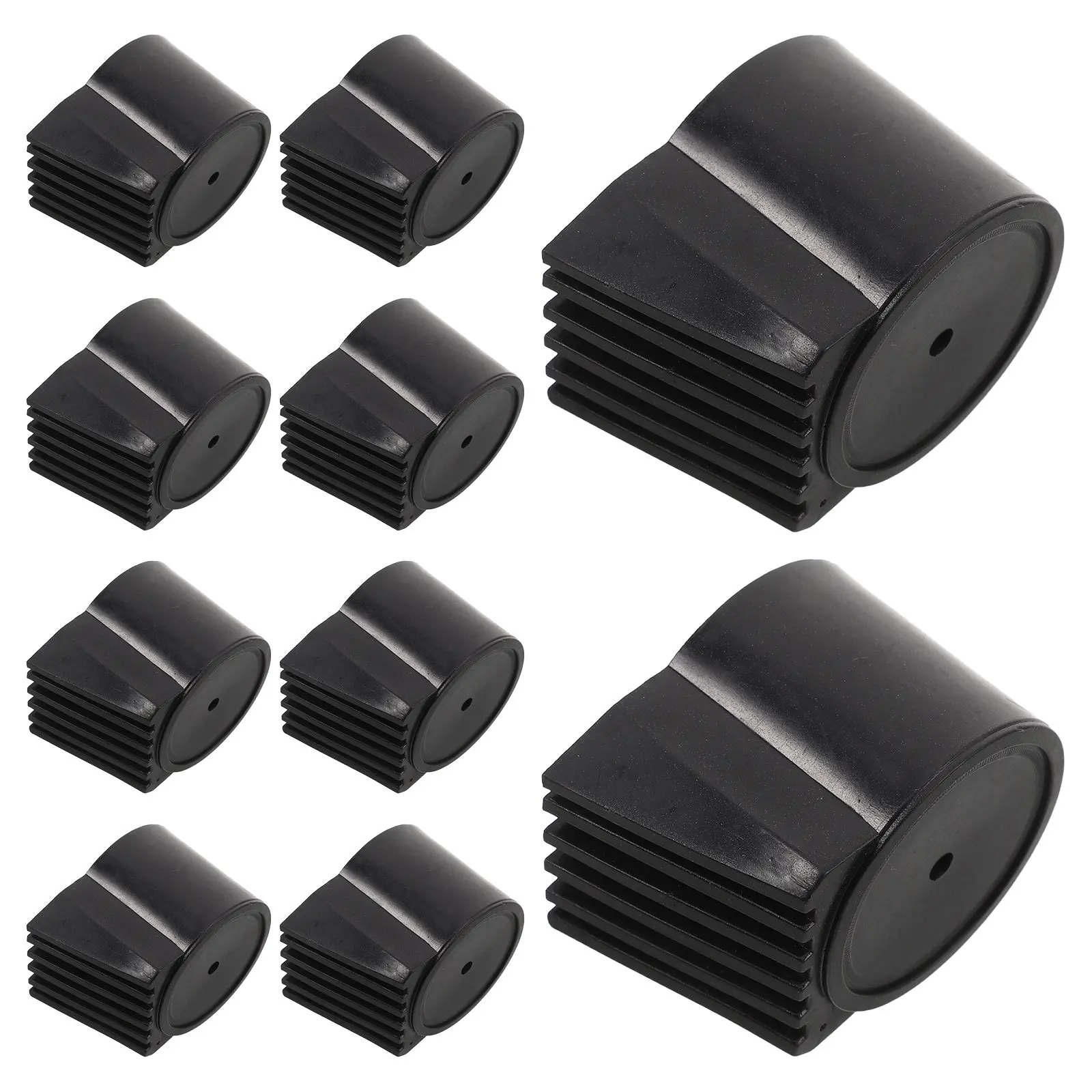 10Pcs Patio Swing Replacement Foot Caps Hammock Stand Leg Plugs Fit 38Mm Round Tube Black Plastic Chair Feet Chair Foot Caps