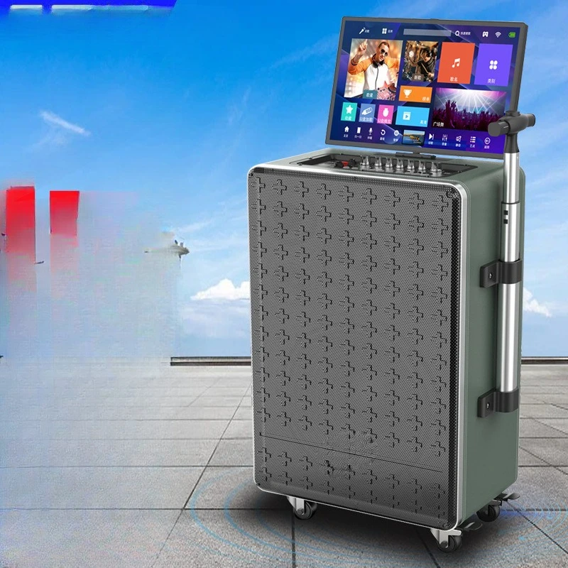 

Outdoor square dance audio home ktv convenient mobile tie rod bluetooth smart speaker