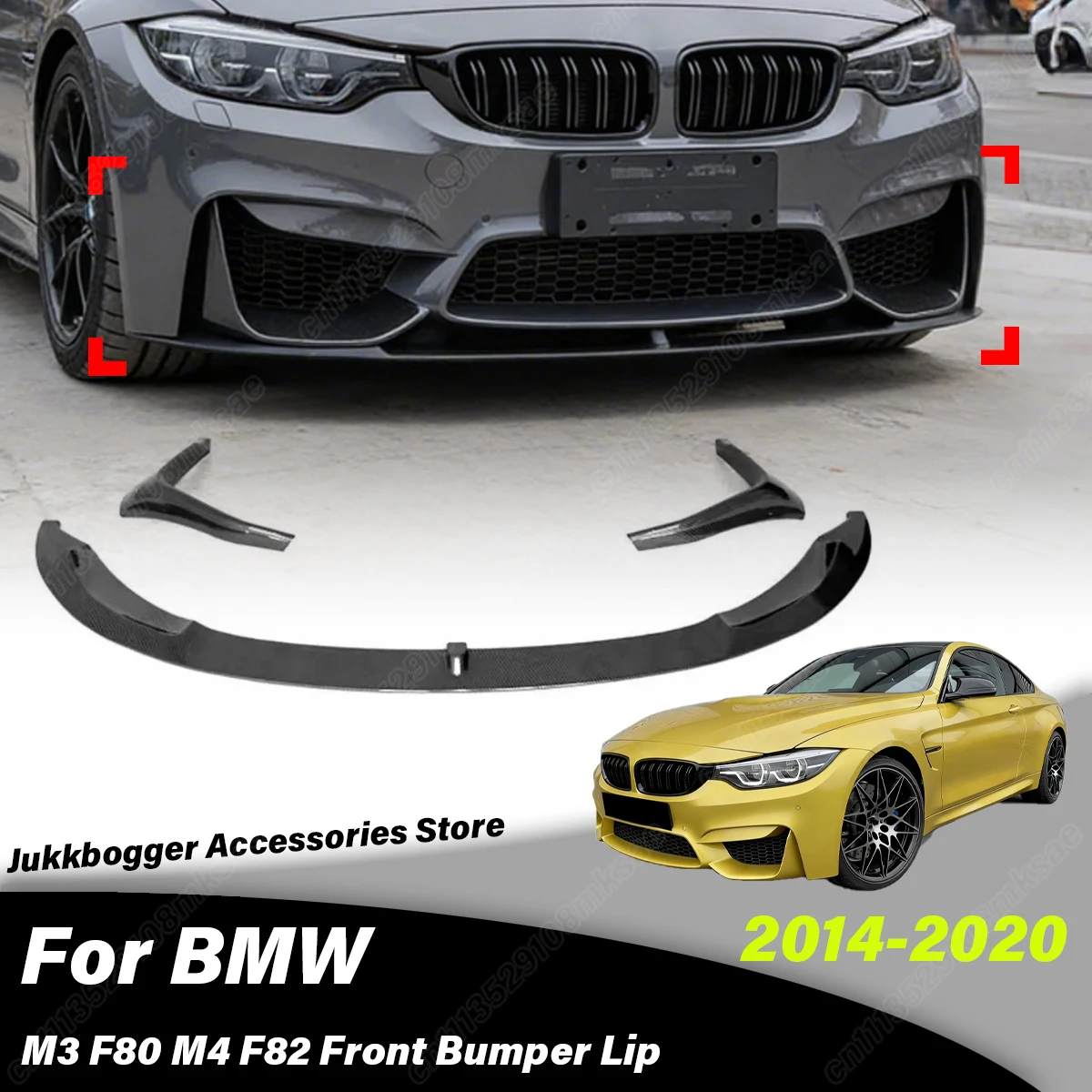 

For BMW M3 F80 M4 F82 2014 2015 2016 2017 2018 2019 2020 Automobile Front Bumper Spoiler Lip Splitter Decoration Accessories