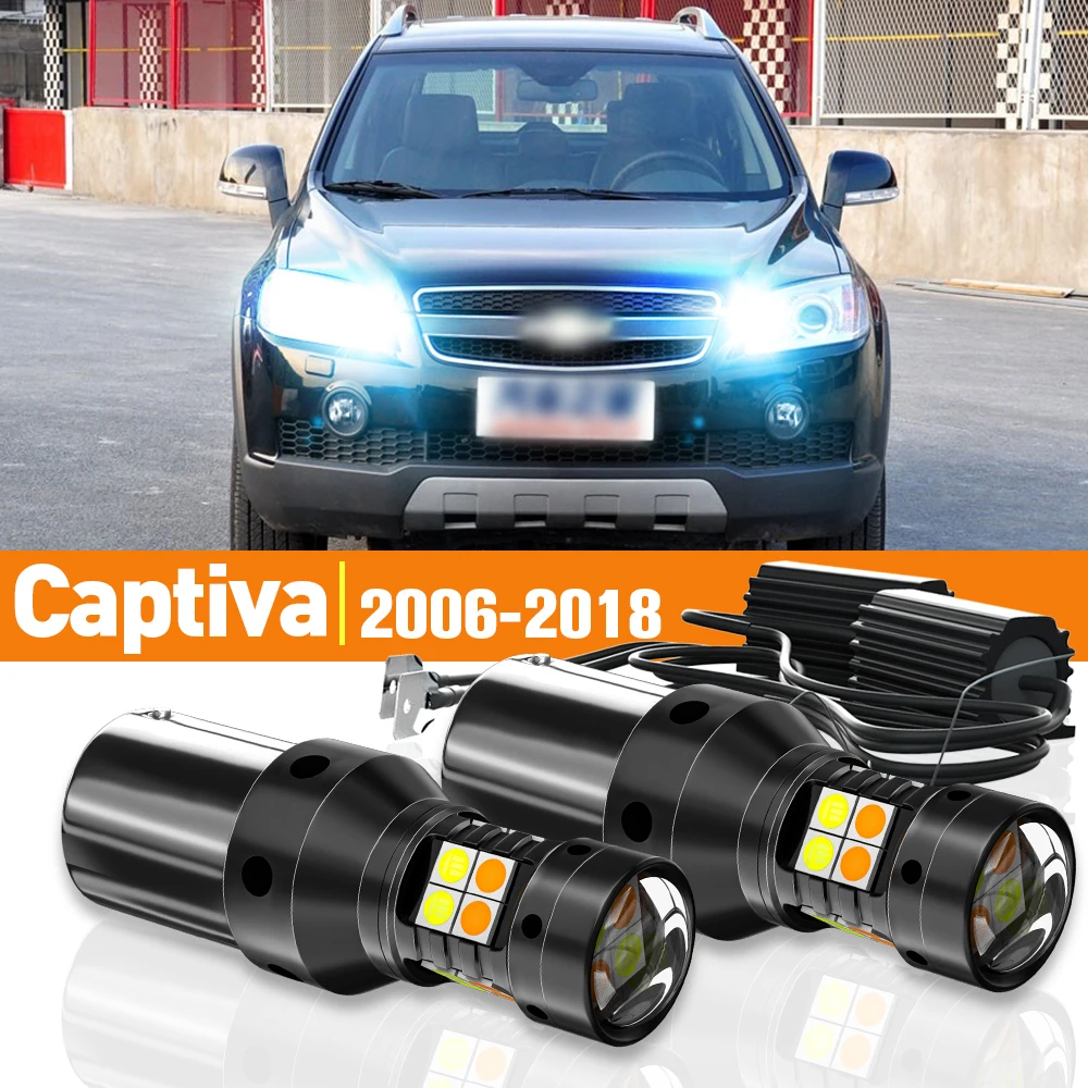 2x LED Dual Mode Turn Signal+Daytime Running Light DRL For Chevrolet Captiva 2006-2018 2010 2011 2012 2013 Accessories Canbus